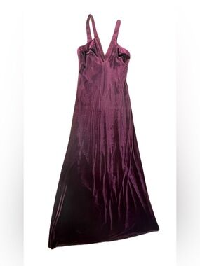 David Meister Plum Velvet Maxi Slip Dress